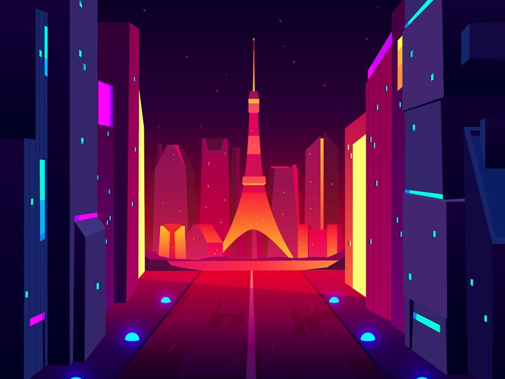 Synthwave Neon City - Tokyo [synthwave/vaporwave/cyberpunk] — aesthetic poster, retrowave poster, neon poster