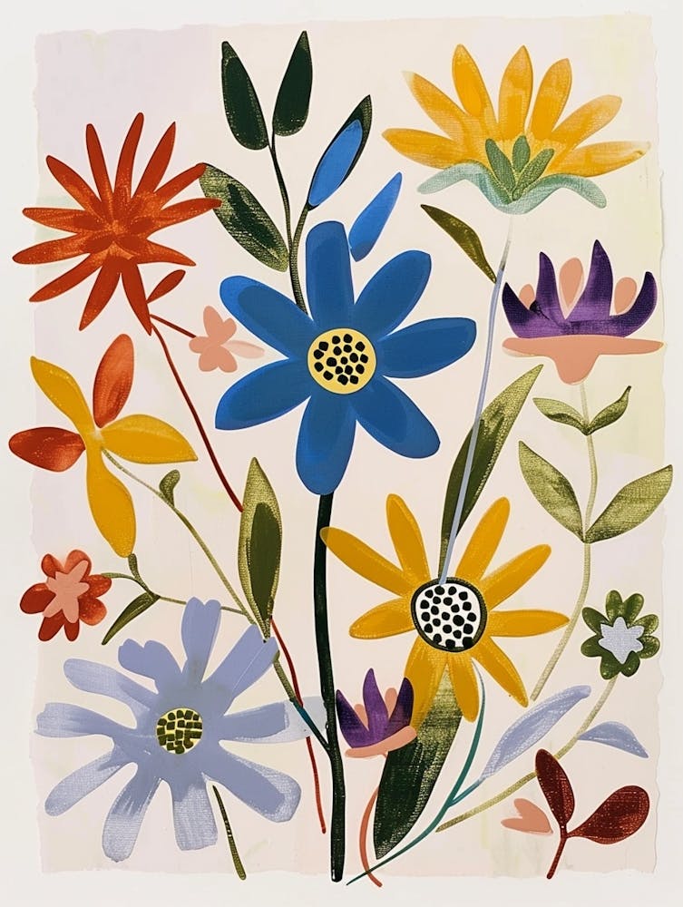 Gemalte Blumen Edelweiß 1