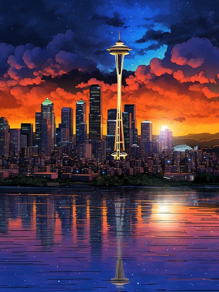 Seattle Washington Pointillism 6