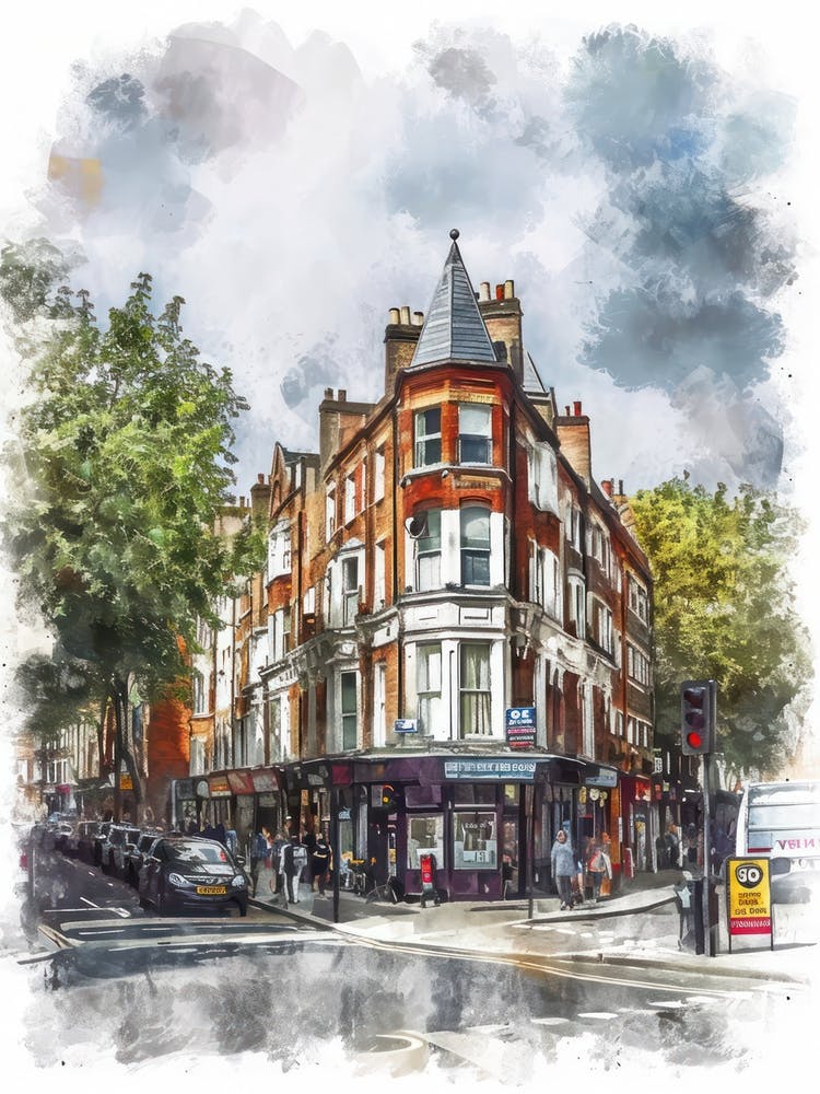 Hammersmith London Borough   Street Watercolour 3