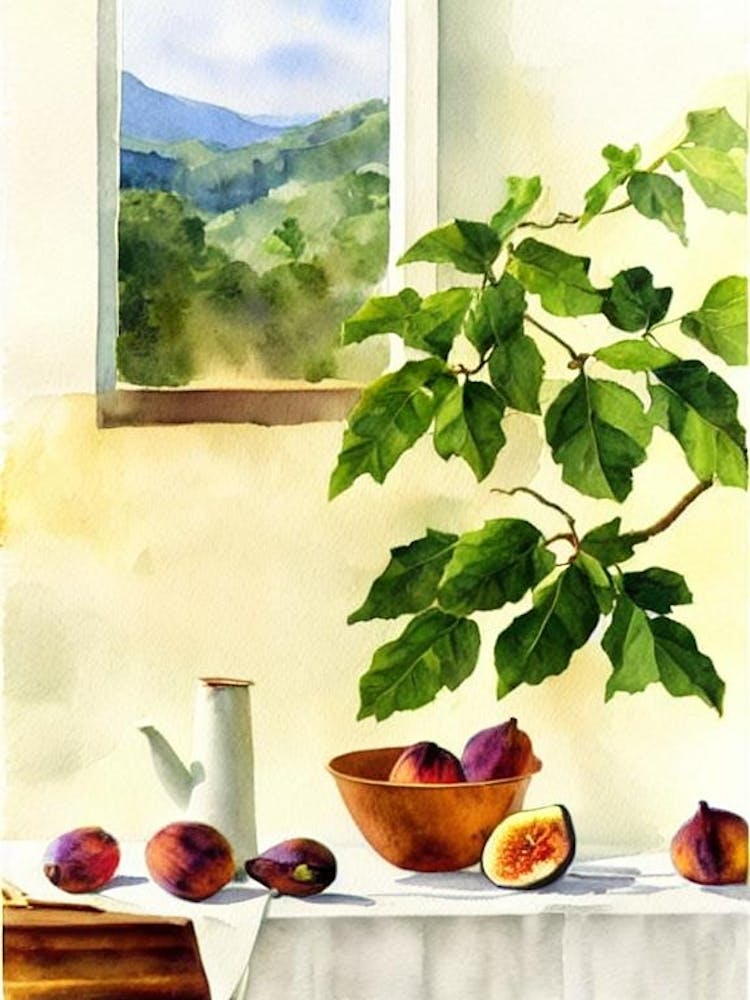 Fig Italian Watercolour fruit