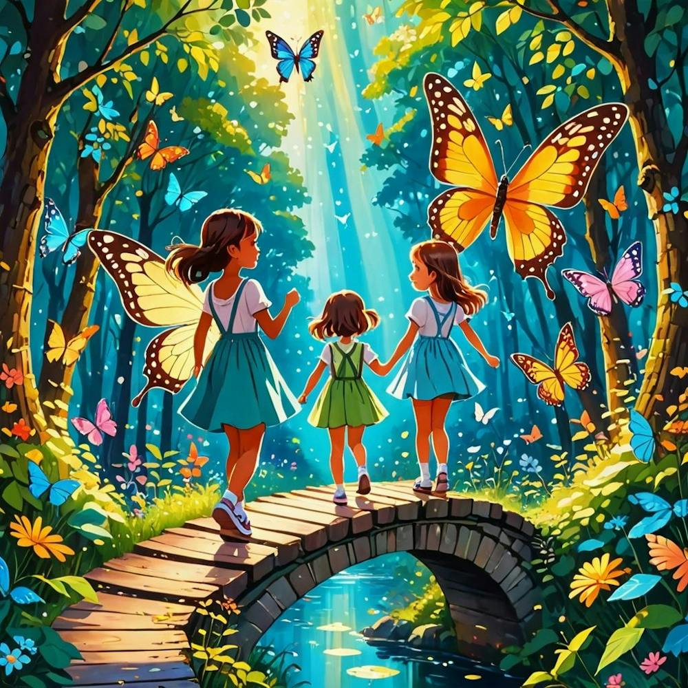 Three Girls In The Forest