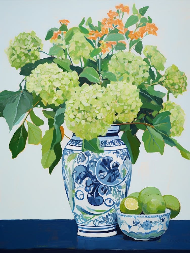 Flowers In A Vase Still Life Painting Hydrangea 7