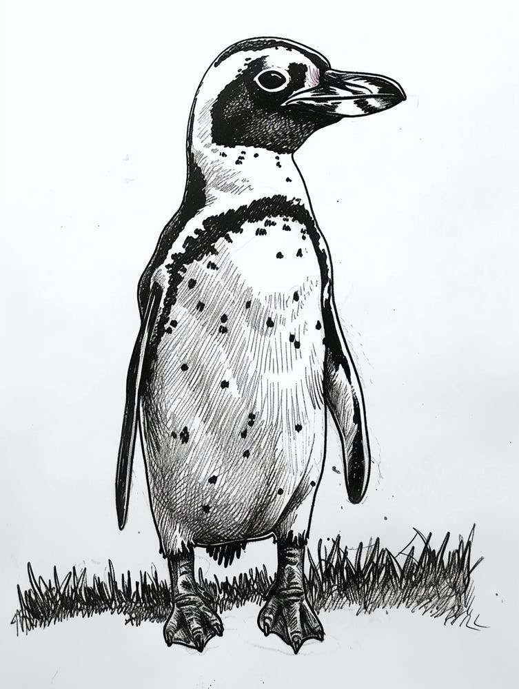 African Penguin Standing Tall And Proud 1