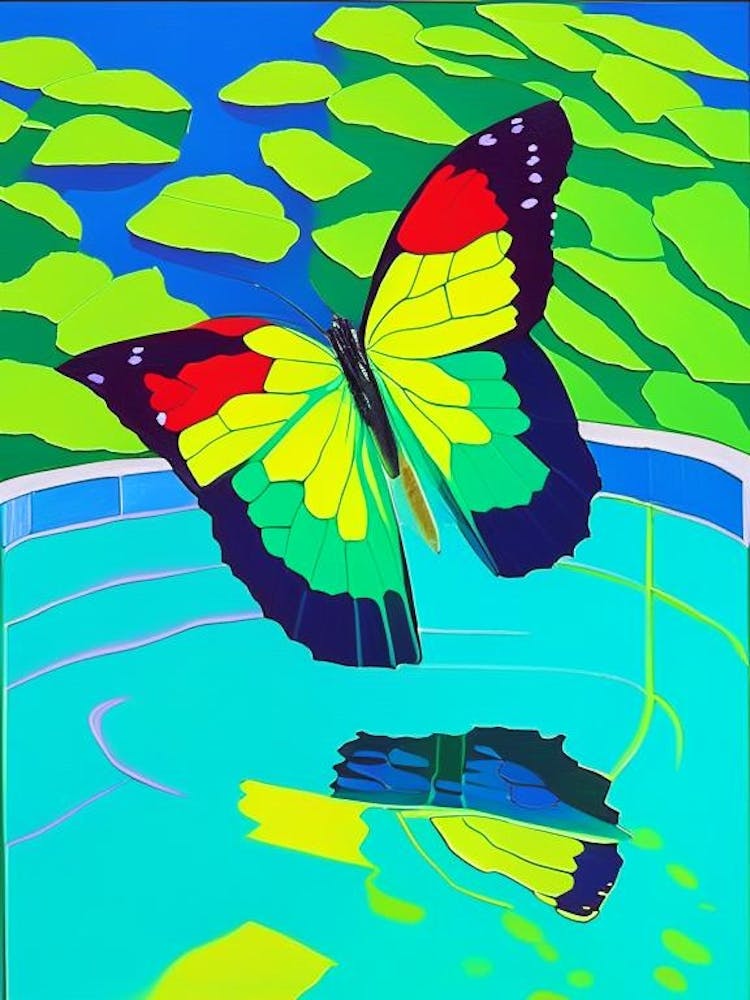 Brimstone Butterfly Pop Art David Hockney Inspired 1