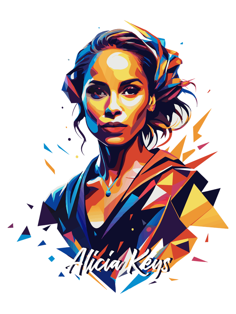 Alicia Keys 03 Portrait Music WPAP Pop Art