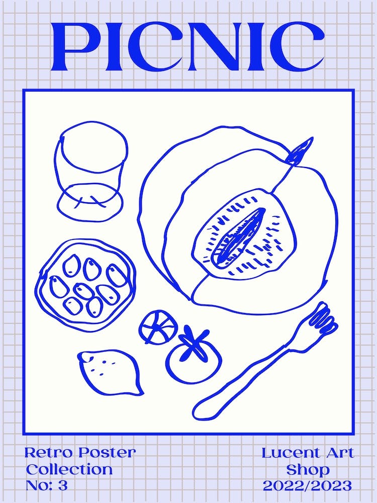 Vintage Picnic Blue