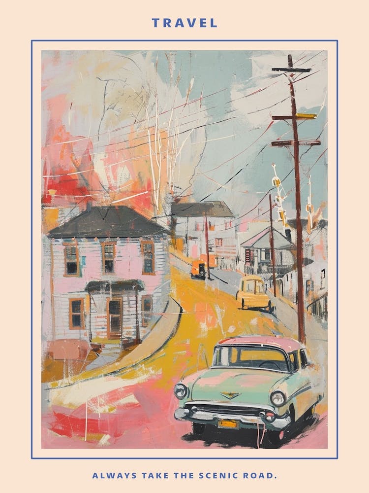 Kitsch Retro Painting Illustration 4 Poster