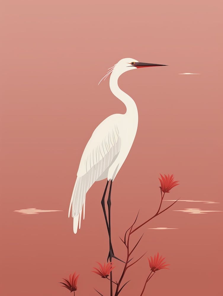 Minimalist Egret 2 Illustration
