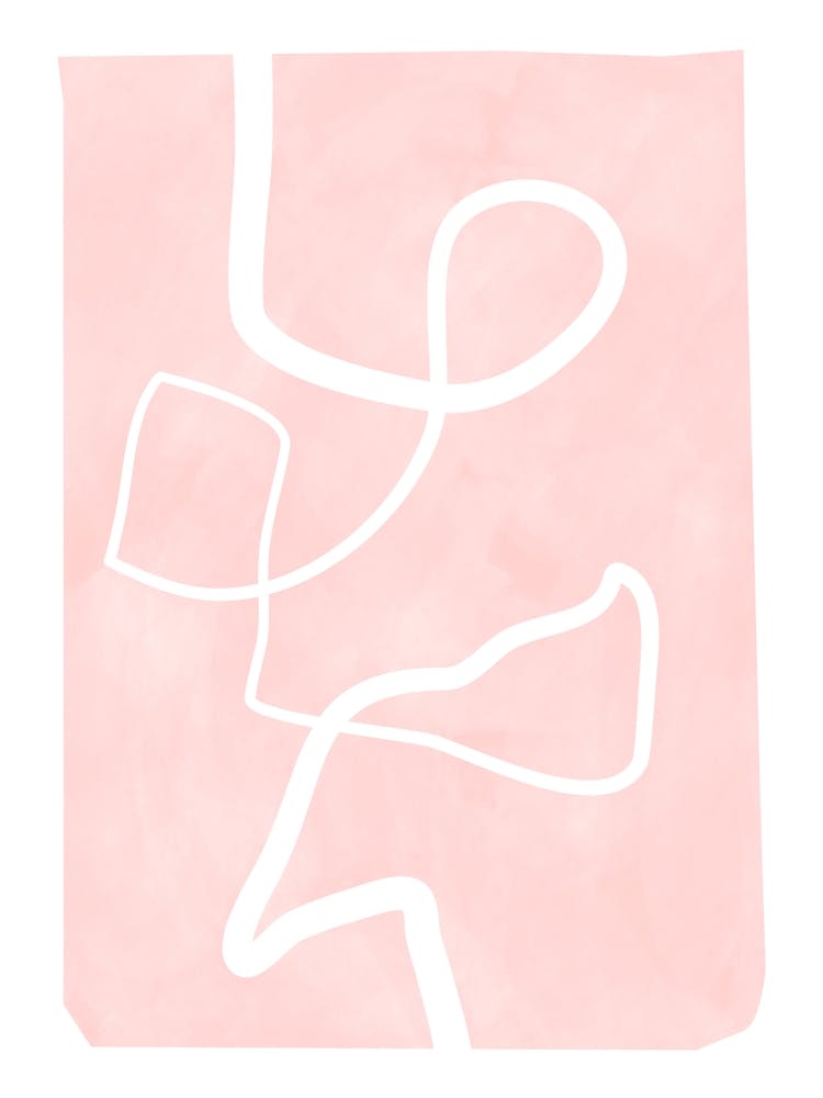 Ligne Unique Abstraite Rose Pastel