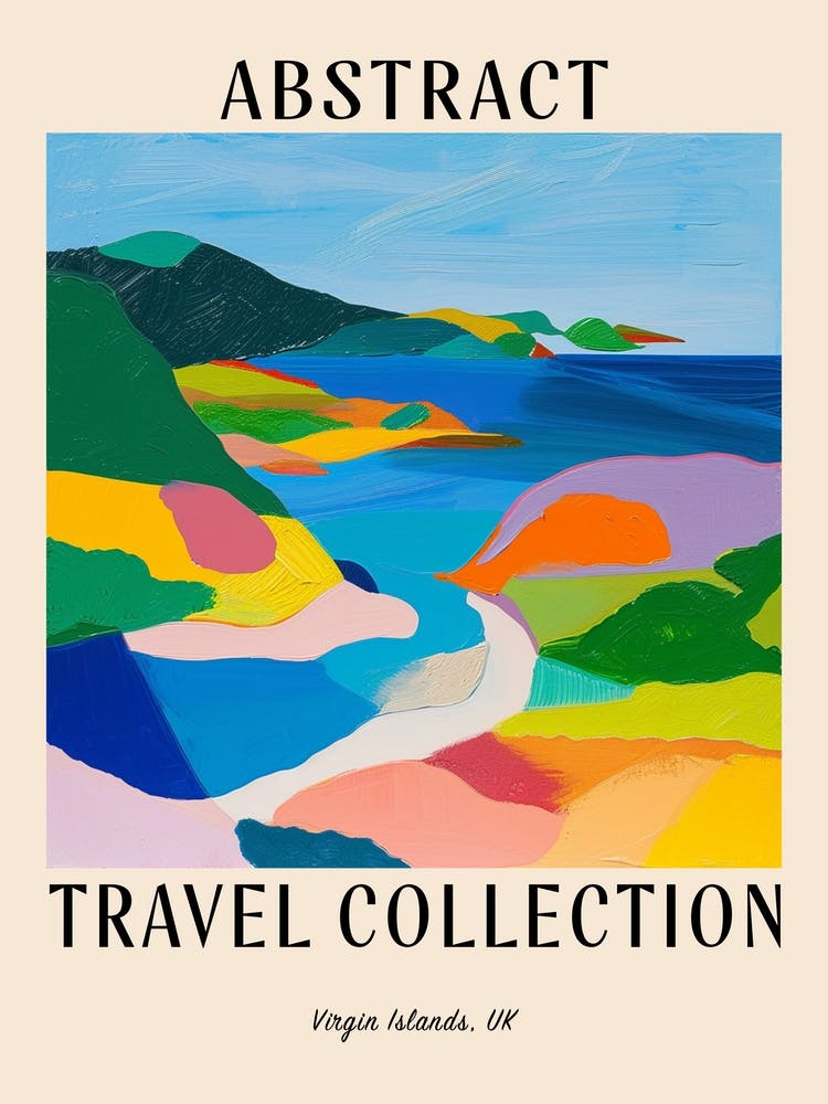 Abstract Travel Collection Poster Virgin Islands Uk 2