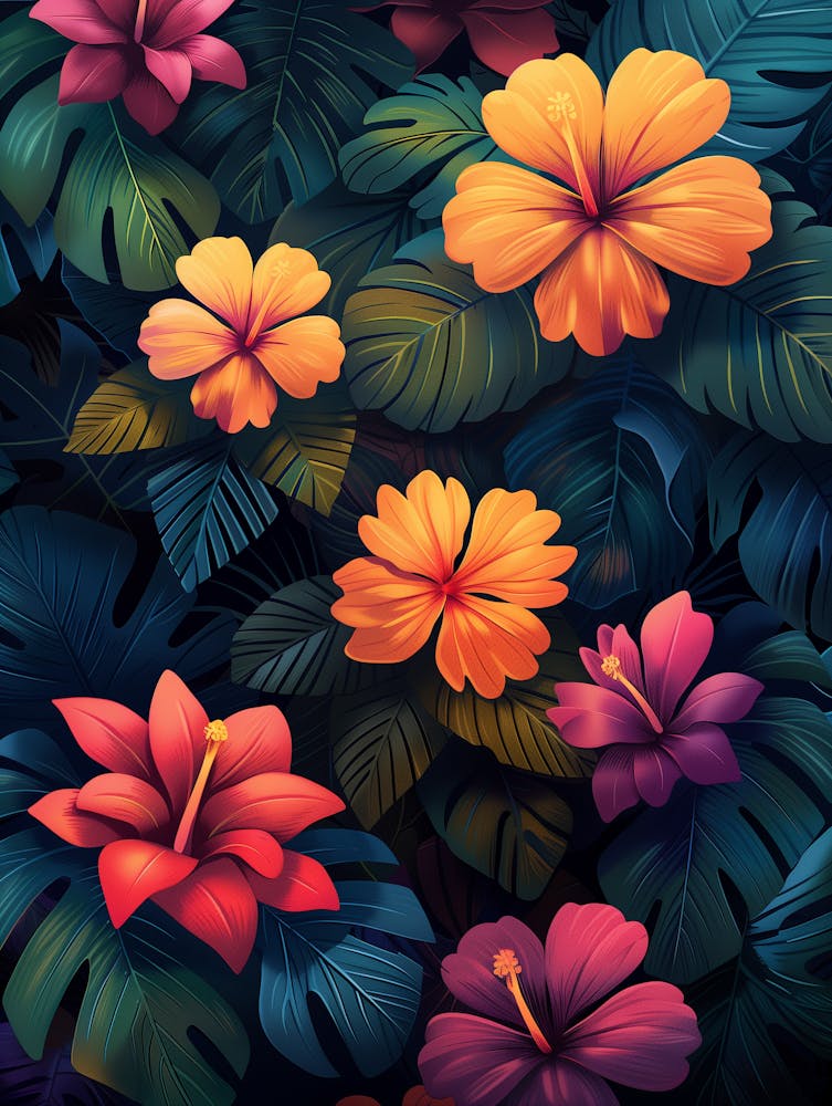 Tropical Flowers Wallpaper