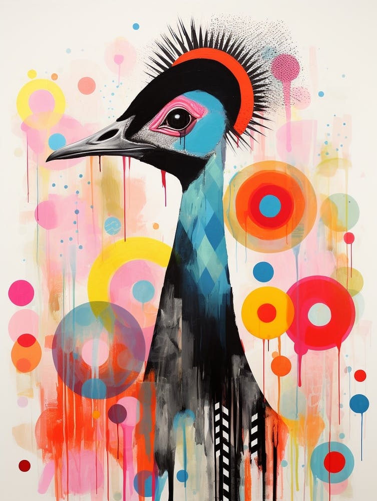 Bird Painting Collage Emu 2
