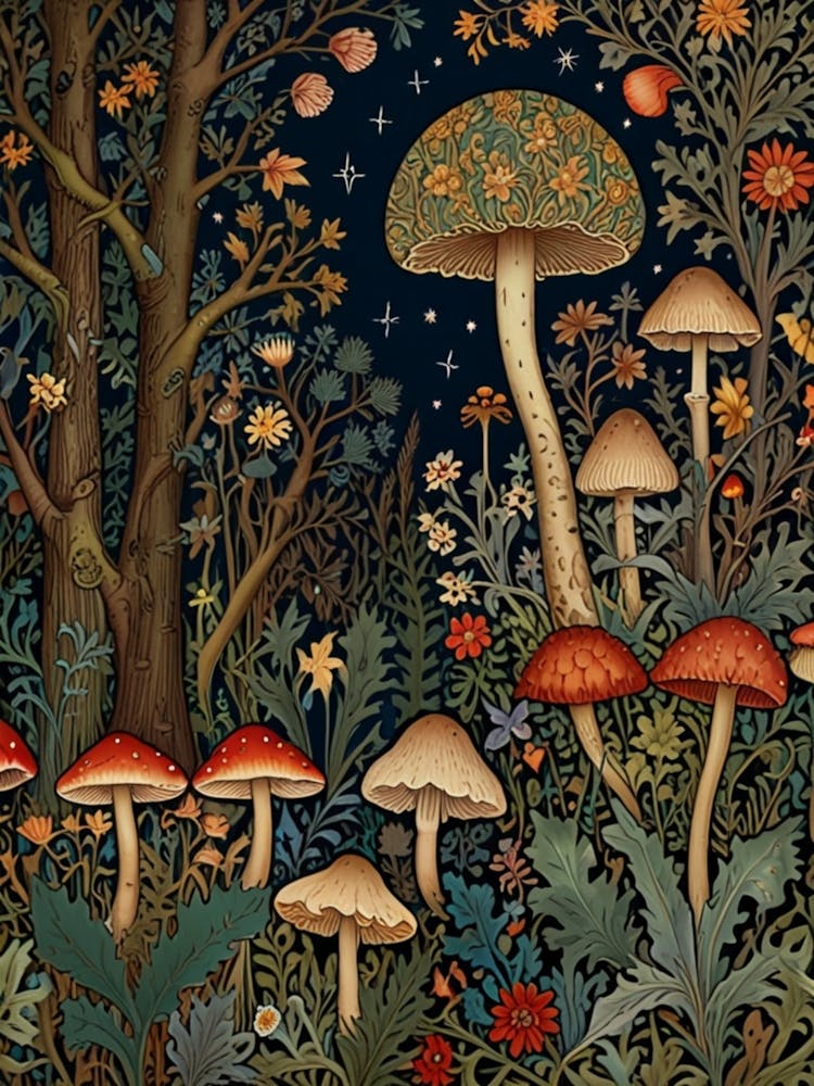 William Morris Mushrooms In The Forest 8