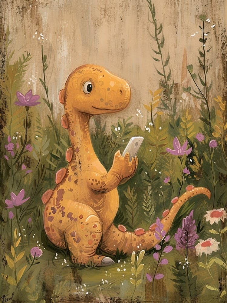 Dinosaur On A Mobile Phone 3