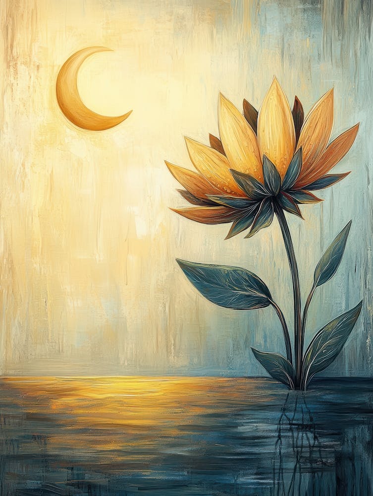 Sunset Flower Canvas Art