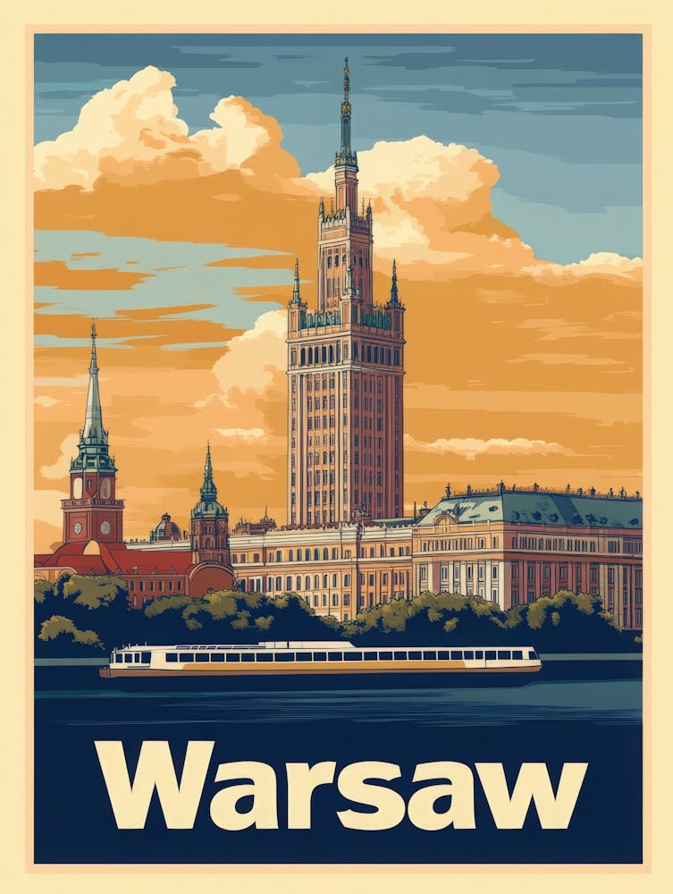 Aihrgdesign A Vintage Travel Poster Of Warsaw 2