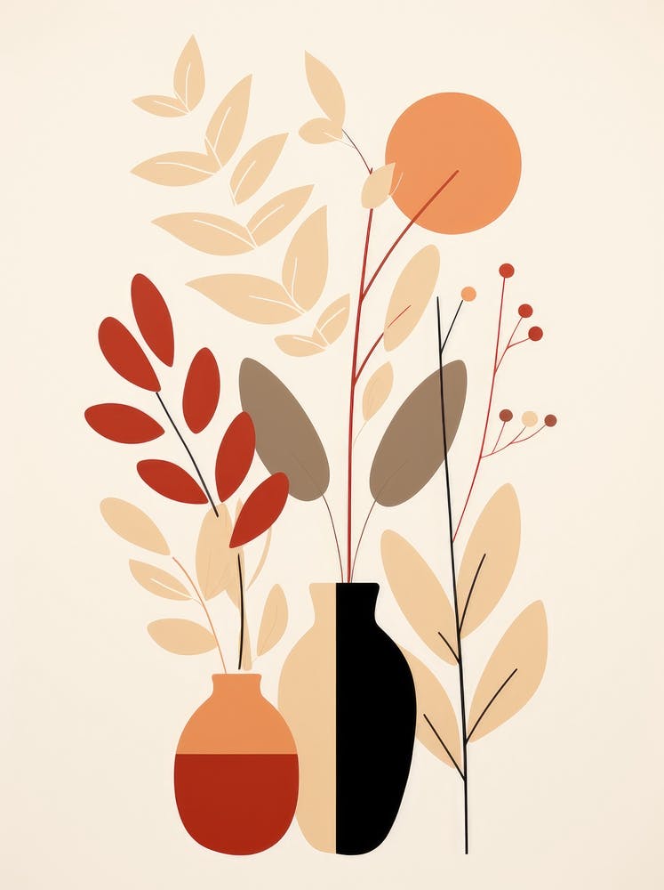 Vases And Leaves