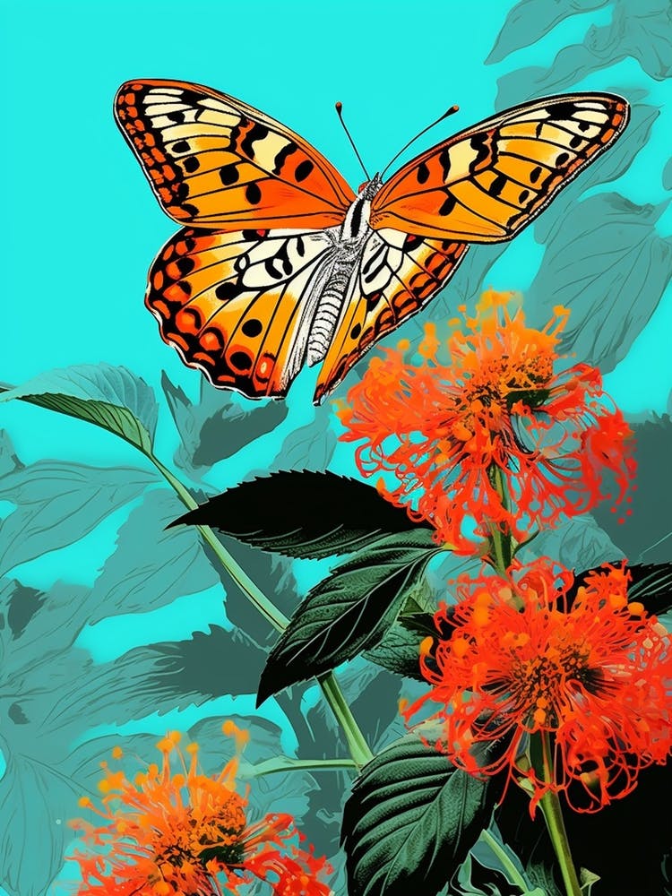Pop Art Silver Washed Fritillary Butterfly 1