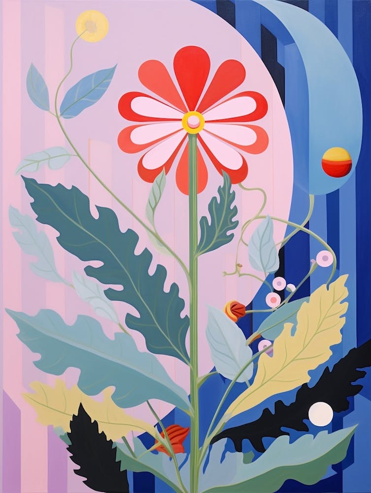 Veronica 2 Peinture Florale Pastel Inspirée de Hilma Af Klint