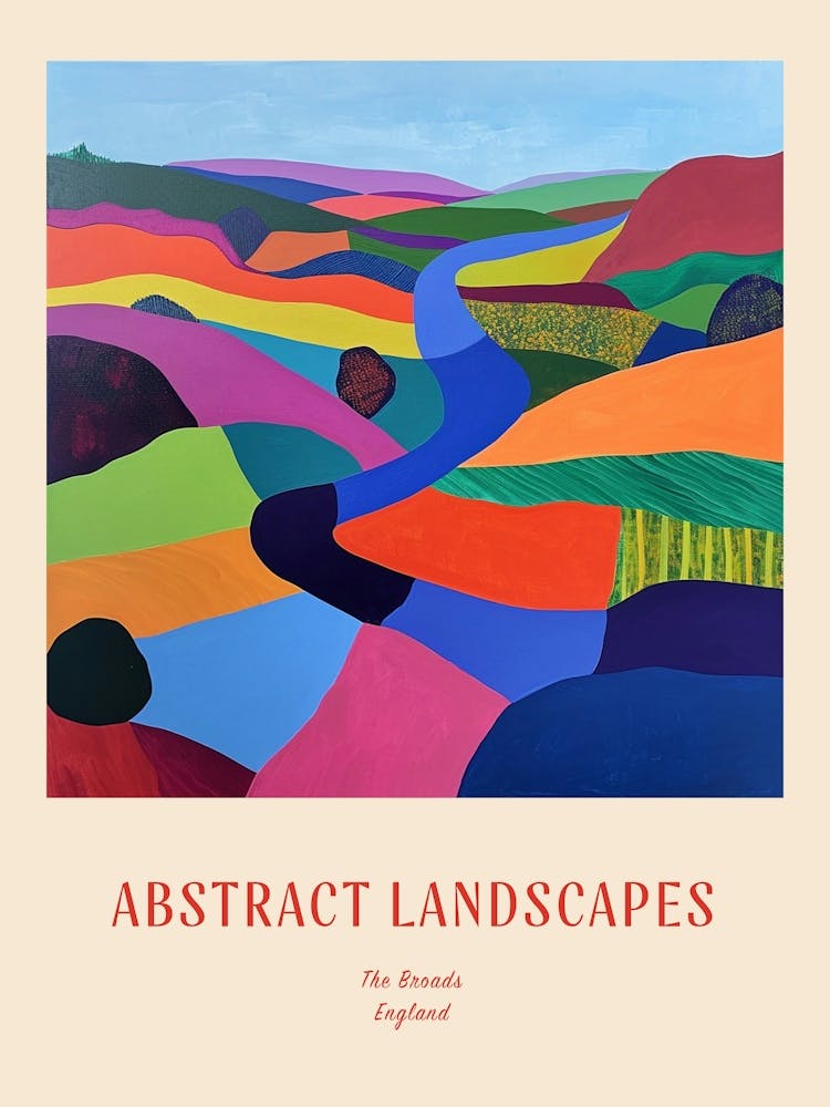 Colourful Abstract The Broads England 4 Poster