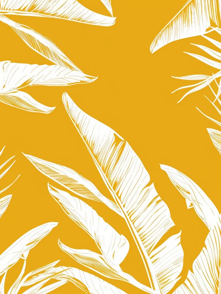 Tropical Leaves On Yellow Background 1