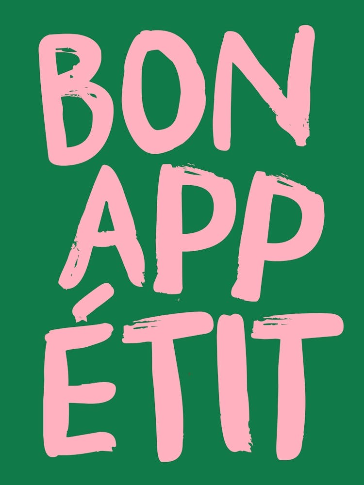 BON APPETIT GREEN & PINK PRINT