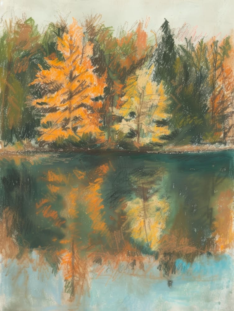 Autumn Trees Reflected In A Lake