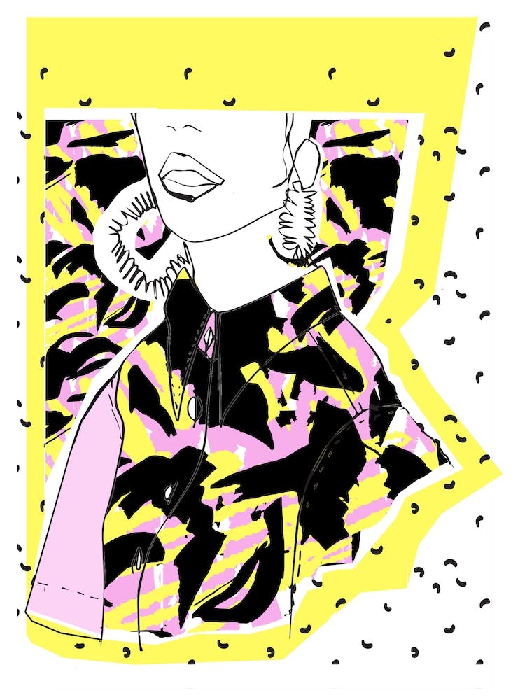 Abstract Pink Shirt