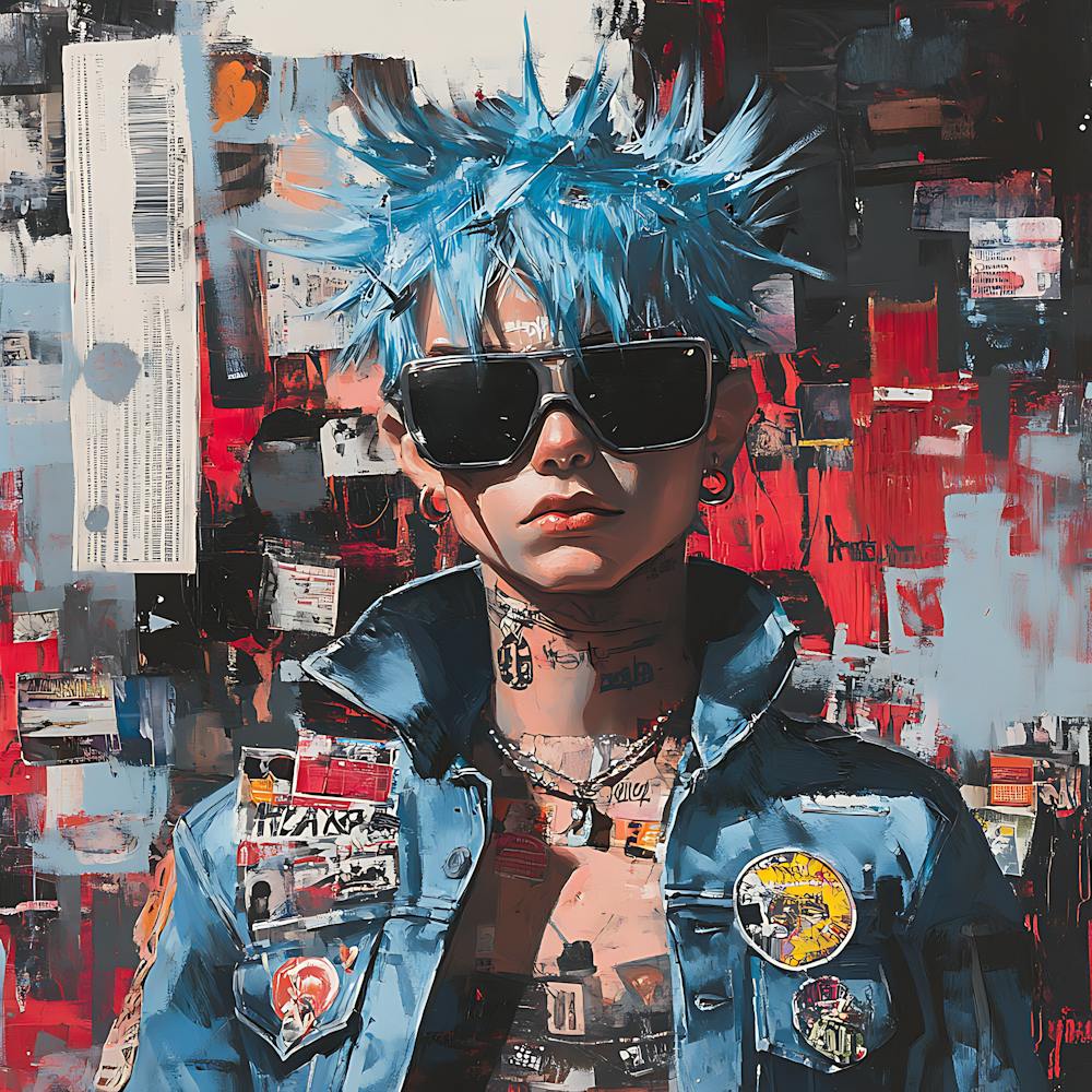 Anime Red Hacker Grunge Artwork 1