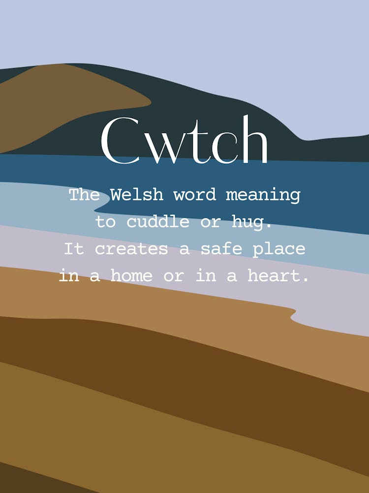 Welsh Cwtch Quote Beach and Sea
