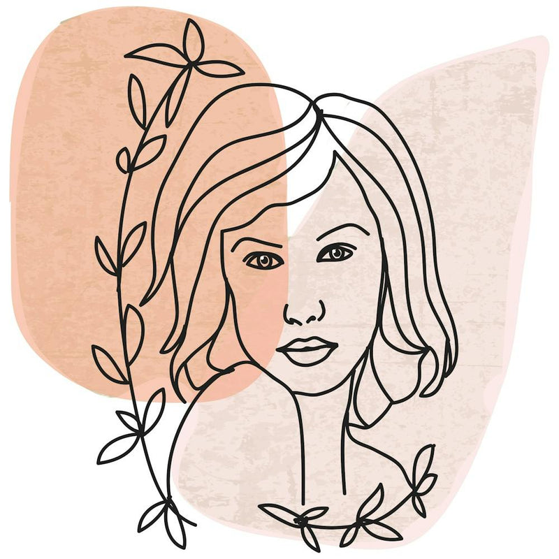 Floral Beauty line art Portrait Of A Woman