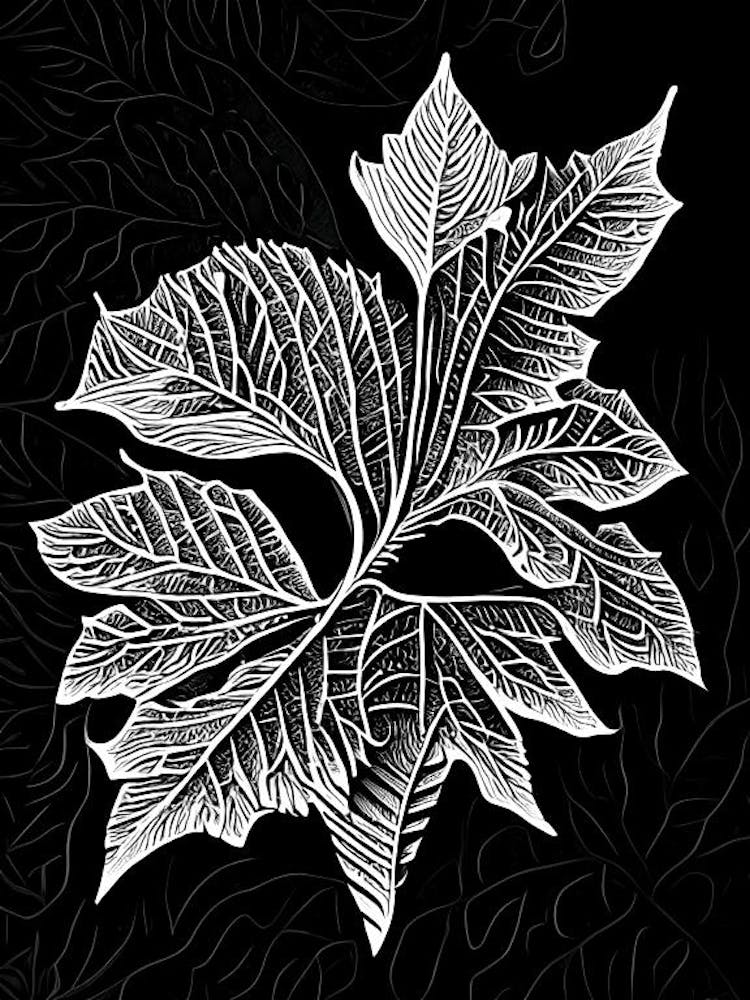 Linden Leaf Linocut