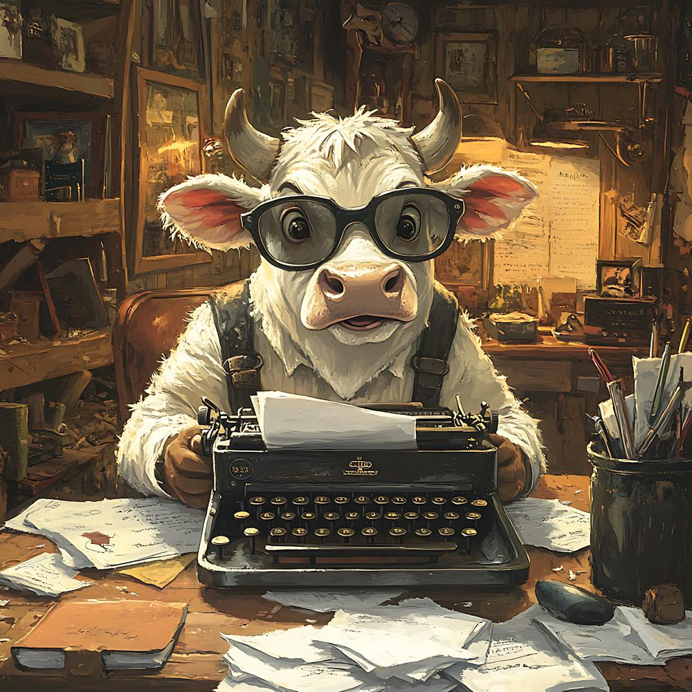 Funny Cow Writer Vintage 9