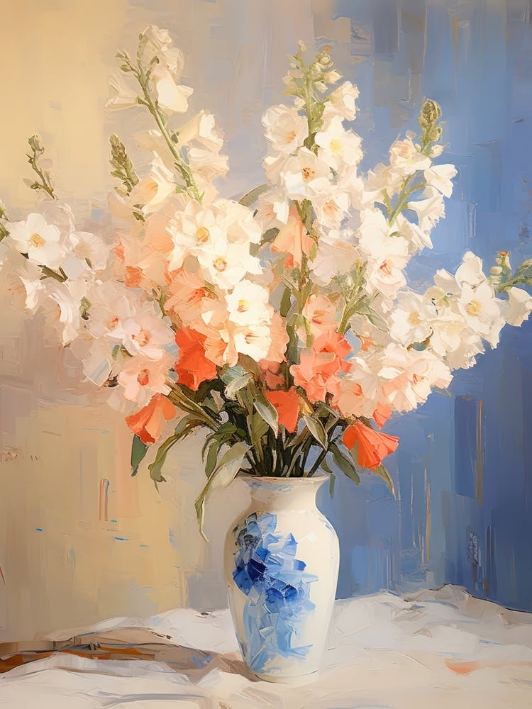 Delphinium Flower Still Life Painting 1 Dreamy