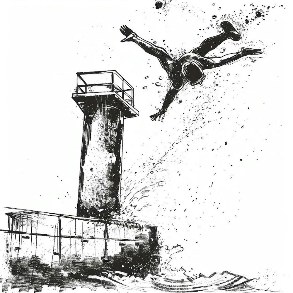 Man Jumping Off A Lighthouse