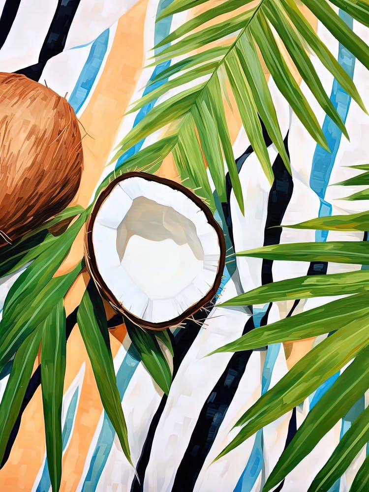 Coconut Fruit Summer Illustration 1