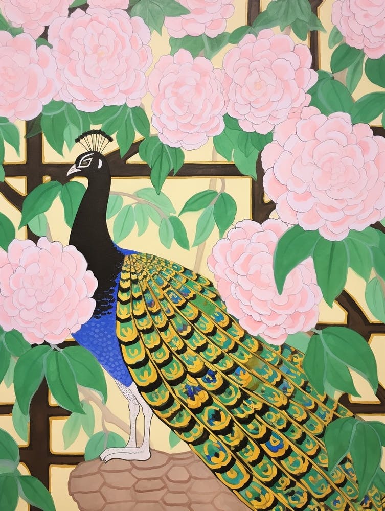 Maximalist Animal Painting Peacock 2