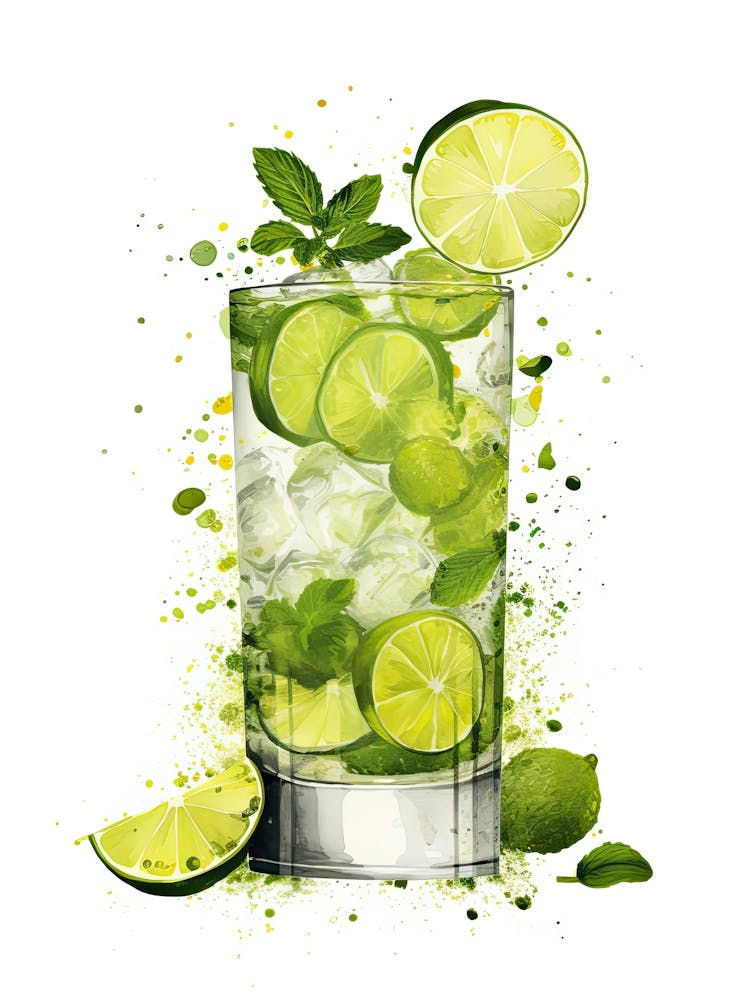 Illustration Mojito Floral Infusion Cocktail 1