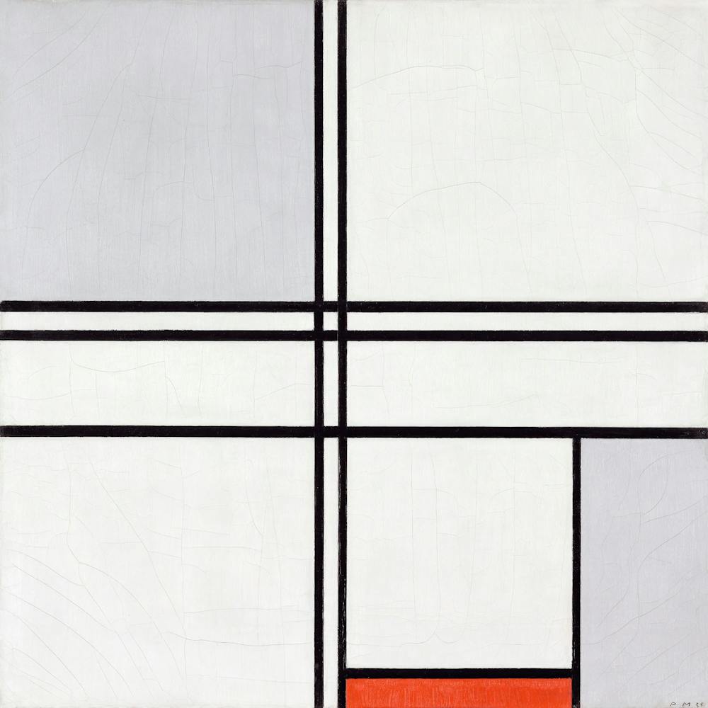 Composition No. 1, Gray-Red (1935), 1, Piet Mondrian