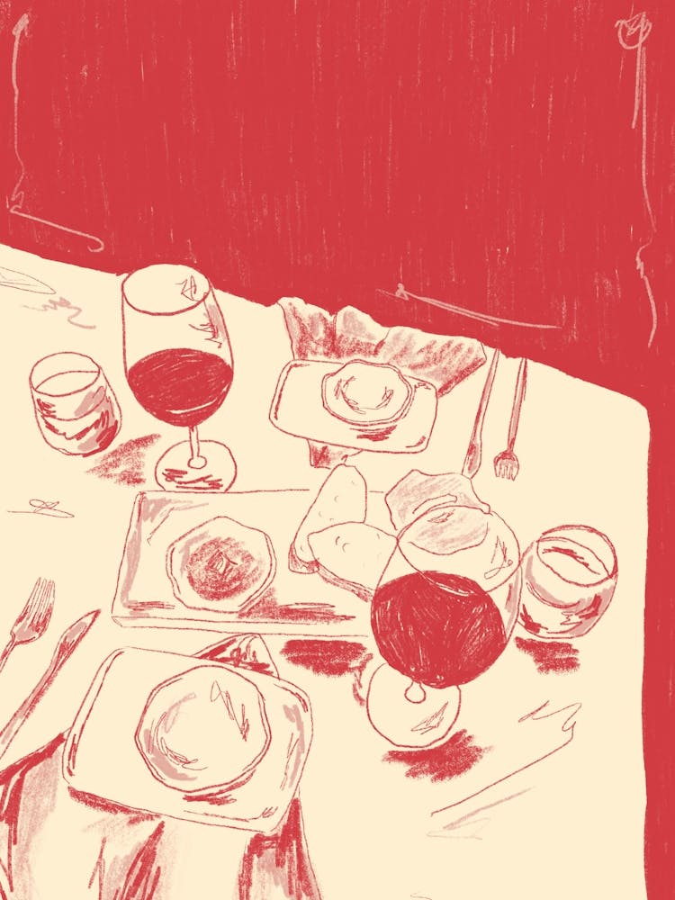 Table top study - food illustration series - Red