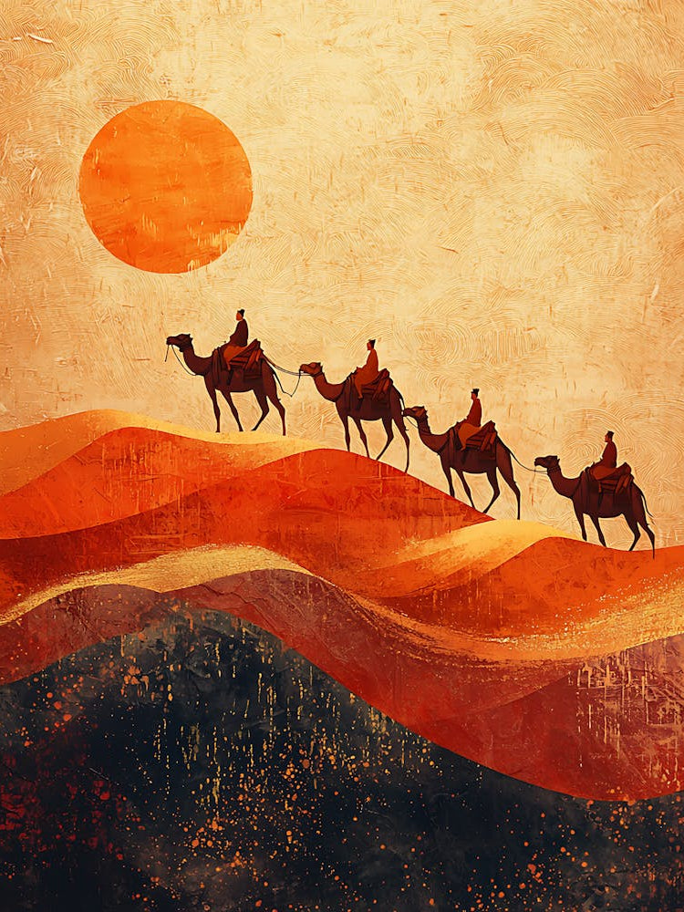 Desert Scene With Camels 1