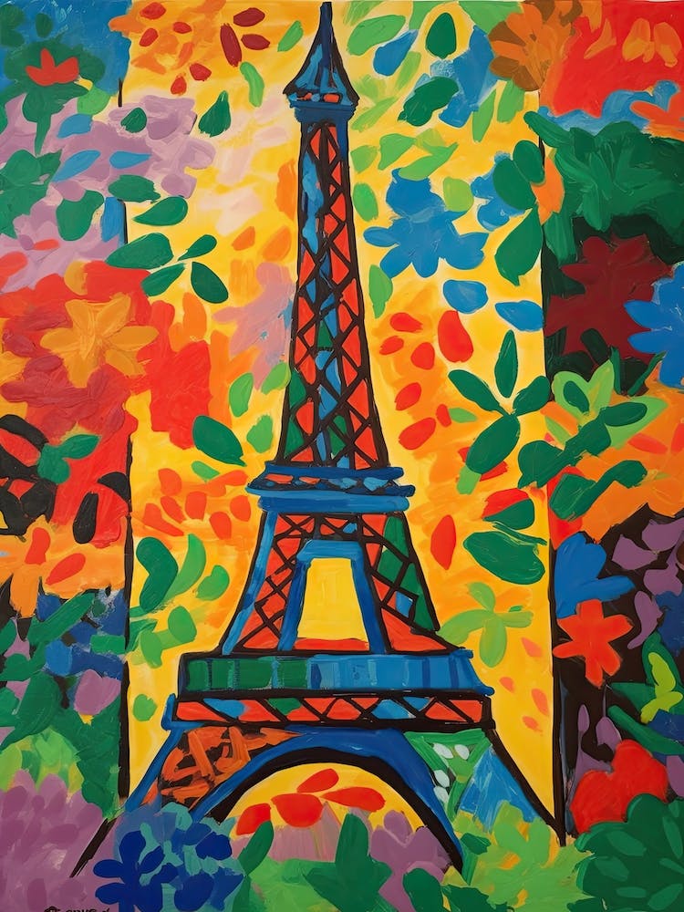 Eiffel Tower Paris France Henri Matisse Style 3