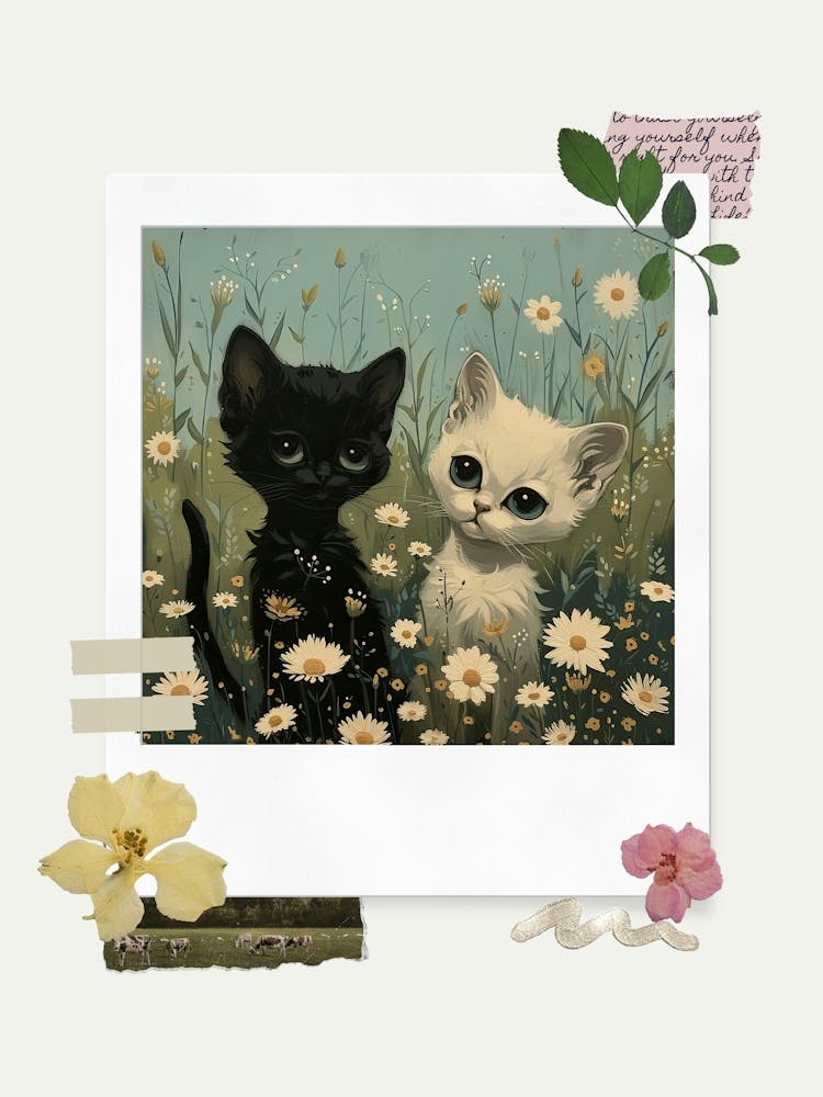 Scrapbook Kittens Fairycore Painting 1