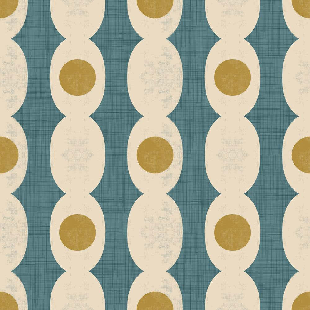 Retro Mod Geo Chain - Slate Blue - Mid Century Modern