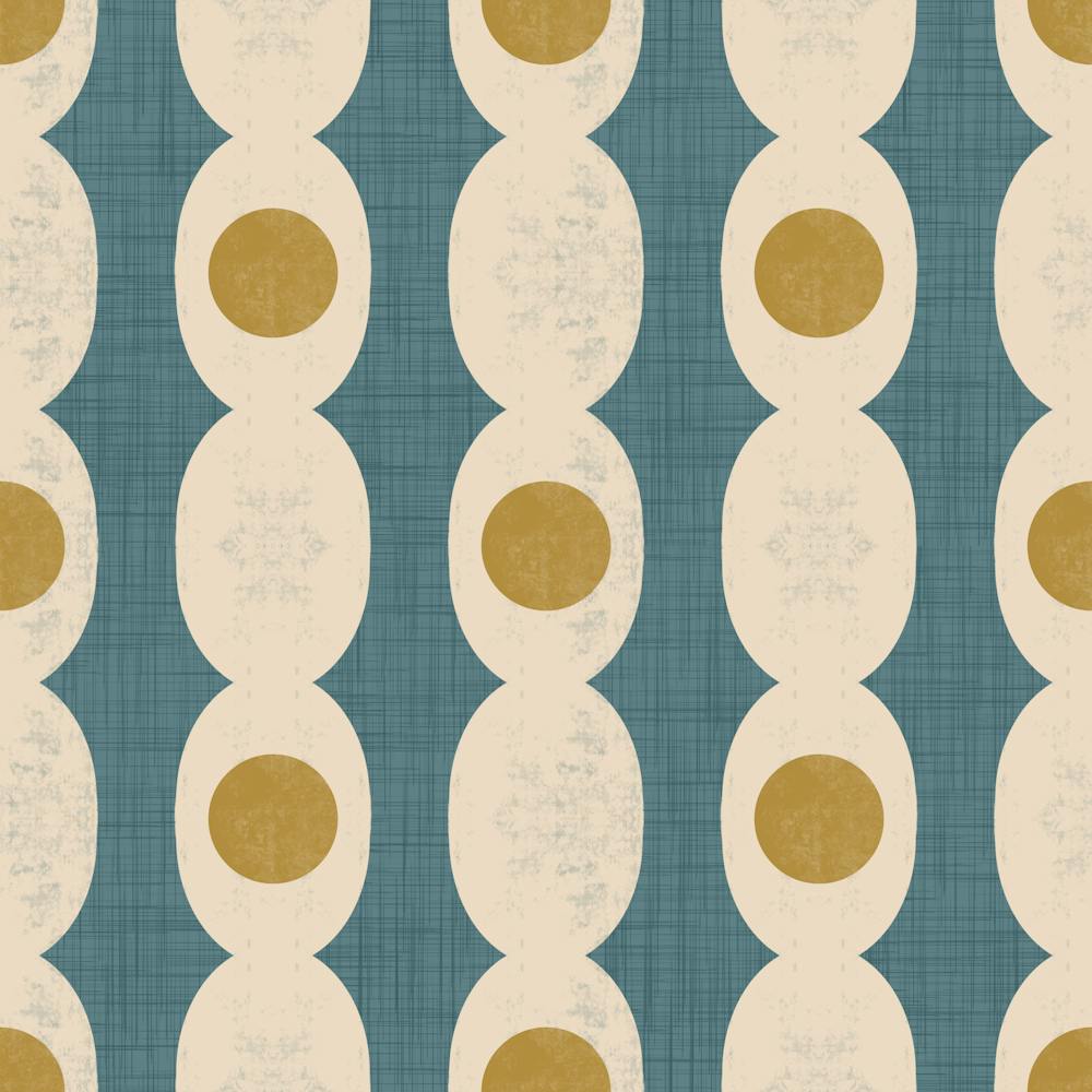 Retro Mod Geo Chain - Slate Blue - Mid Century Modern