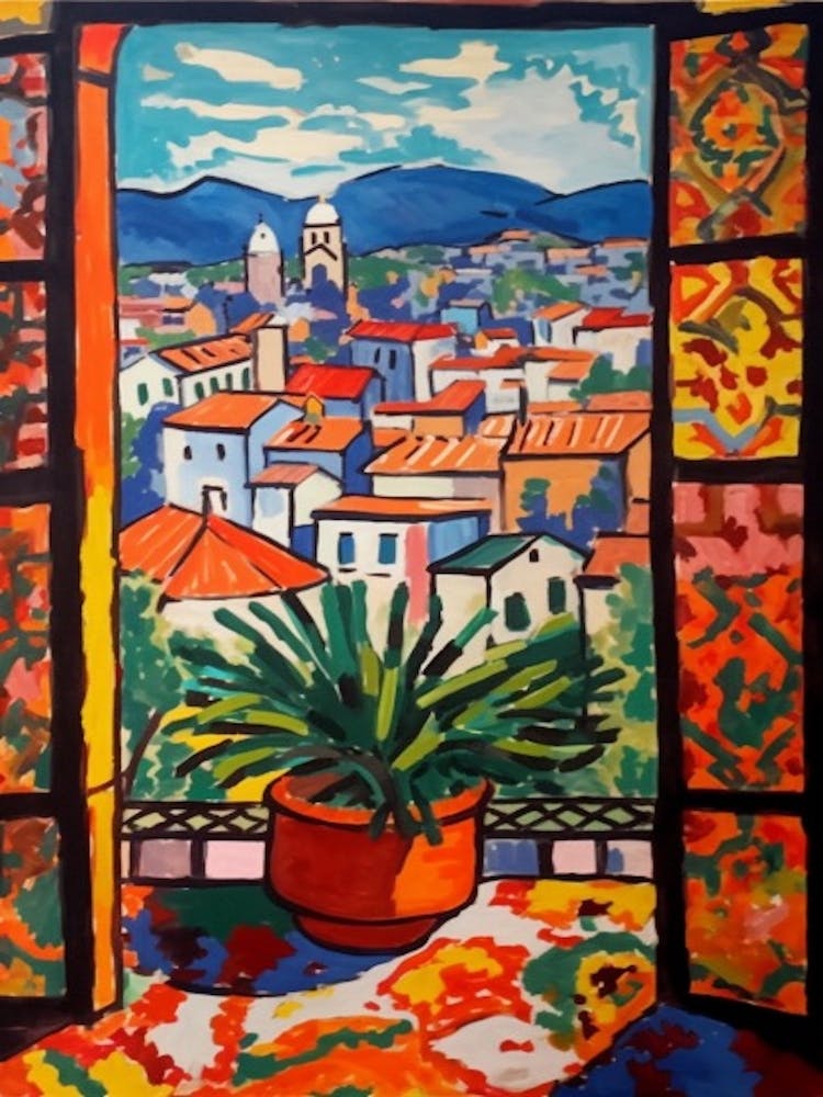 Window View Of Vienna In The Style Of Fauvist 2