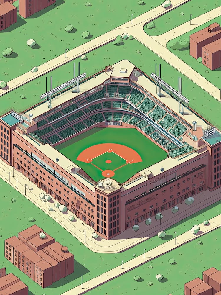 Wrigley Field Stadium Travel Illustration 3