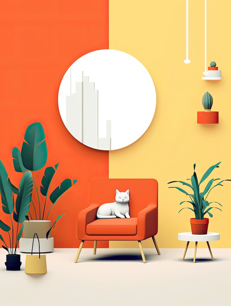Silhouettes of Strength: Minimalist Cat Symphony