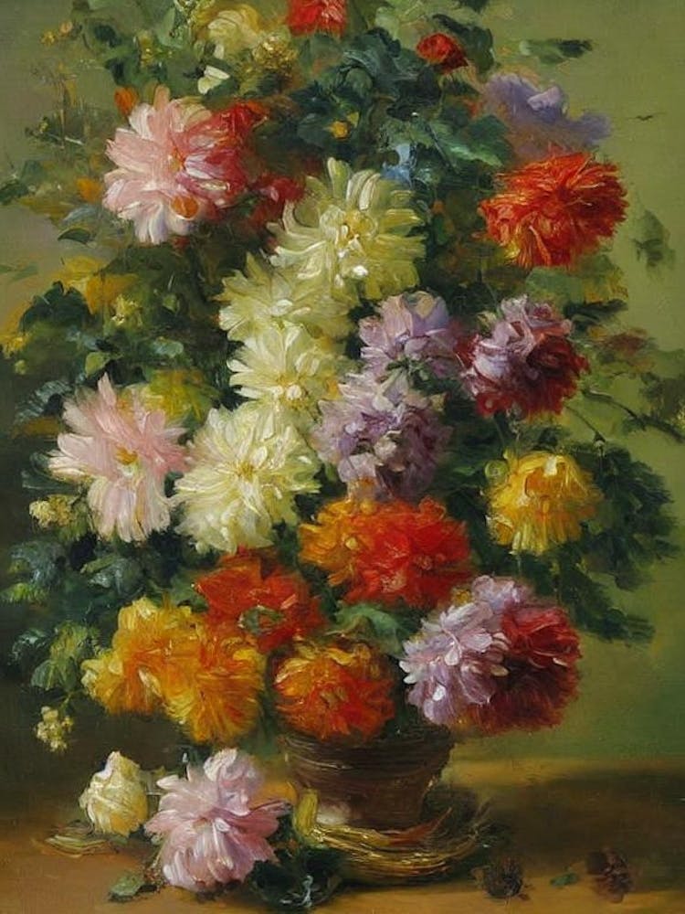 Chrysanthemums Painting 5 Flower